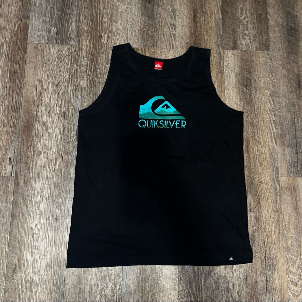 Vintage 90s 00s Y2K Quicksilver Tank Top T-Shirt Surf Size Medium Black